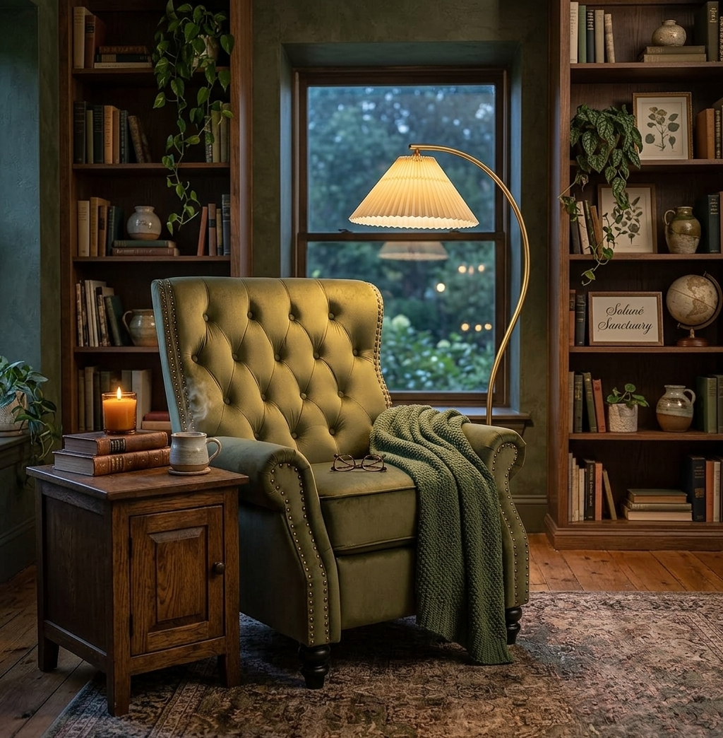 Green Velvet Recliner